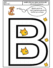 b harfi çizgi çalışması